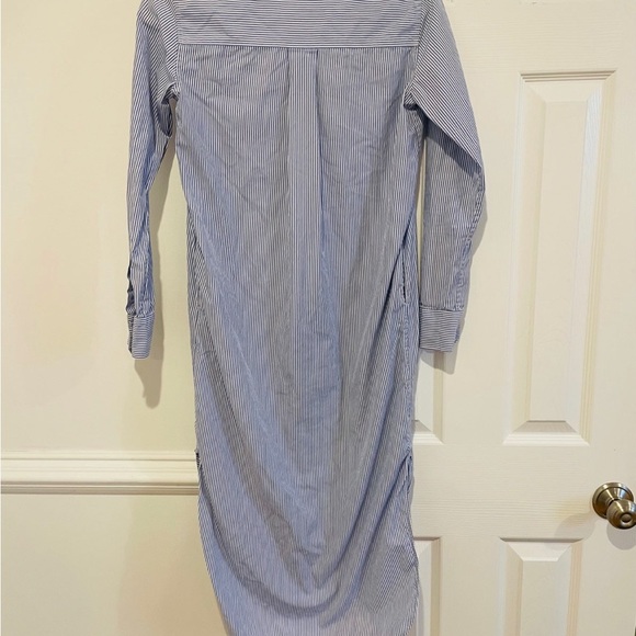 Everlane Striped Cotton Poplin Long Shirt Button Dress Cottagecore Coastal - Picture 4 of 8